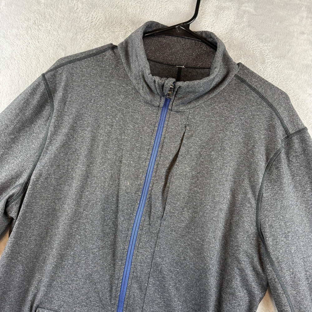 Lululemon Jacket Mens Extra Large Gray Blue Full Zip Stand Collar Athletic Gym
